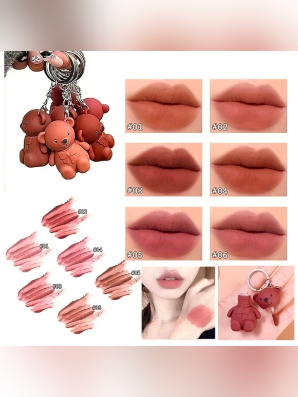 K Beauty Lip Velvet In Teddy Bear Keychain BNIB
